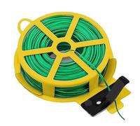 VIRSUS Filo per Piante con Dispenser, Gabbietta Filo di Ferro con Protezione in plastica Verde, Filo Morbido Cravatta da Giardinaggio, per Rami, steli, Legatutto con Torsione (50 Mt)