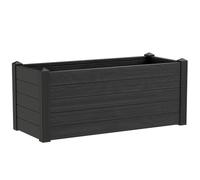 VIRSUS Fioriera Rettangolare da Esterno TRAM221, misura 100x42x40 cm, Piedini regolabili, Vaso in Resina resistente ai raggi UV, per Aiuole, Piante e Fiori, Capacità 100 Litri (Antracite-Ash)