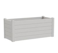 VIRSUS Fioriera Rettangolare da Esterno TRAM238, misura 100x42x40 cm, Piedini regolabili, Vaso in Resina resistente ai raggi UV, per Aiuole, Piante e Fiori, Capacità 100 Litri (Bianco-Snow)
