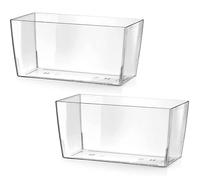 Virsus Fioriera trasparente per piante con finitura lucida, misura 30x14,5x15 cm, design elegante, forma rettangolare, resistente ai raggi UV, per piante piccole decorazione interno ed esterno (2)