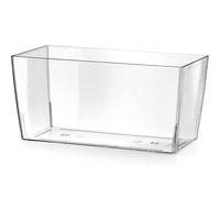 Virsus Fioriera trasparente per piante con finitura lucida, misura 30x14,5x15 cm, design elegante, rettangolare, resistente ai raggi UV, per piante piccole decorazione interno esterno (1)