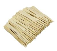 Virsus Forchettine a 2 punte in legno, lunghezza 9 cm, forchette da cocktail in legno monouso biodegradabili compostabili per alimenti, Finger Food, Aperitivo, Stuzzichini, Feste Varie Quantità (1000)
