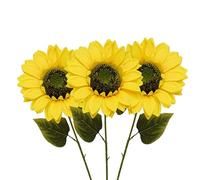 VIRSUS Girasoli Artificiali in Tessuto Y2-1, Fiori finti realistici, gambo lungo, girasole per composizione floreale decorazioni, bouquet regalo matrimonio, feste eventi Varie Quantità (3)