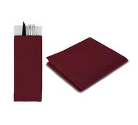 VIRSUS kit 100 Tovaglie + 100 Buste Portaposate in TNT Tessuto Non Tessuto, tovaglia da 100x100 cm, portaposate da 11x25 cm con tovagliolo, Ideali per la ristorazione (Bordeaux)