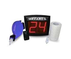 Virsus KIT Eliminacode Completo: Visore Display a 2 cifre rosso con radiocomando wireless + Chiocciola + 10.000 eliminacode 5 rotoli da 2000pz per la gestione delle code (Chiocciola e Tickets Blu) - C