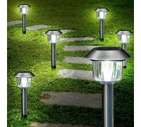 VIRSUS Lampada solare a Led da esterno 2074, lunghezza 34 cm, faretto con sensore crepuscolare, luce bianca fredda, Impermeabile per illuminazione Giardino, Viale, Sentiero, Piscina (2)