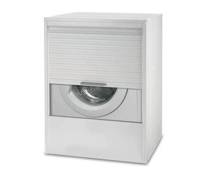 VIRSUS Mobile Coprilavatrice Roll Up di colore Bianco, misura 67x59x91 cm, Apertura a Serranda Verticale, Struttura in PVC spessore 20mm, Frontale estraibile per manutenzione Lavatrice -8042