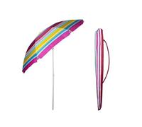 VIRSUS Ombrellone da Spiaggia 987, Diametro 240 cm, Tessuto Poliestere 440gr, Asta in metallo 32 mm, 8 Stecche in Fibra, Snodo Regolabile, Ombrello Mare con Sacca Tracolla (Righe Multicolor)