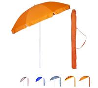 VIRSUS Ombrellone da Spiaggia 987, Diametro 240 cm, Tessuto Poliestere 440gr, Asta metallo da 32mm, 8 Stecche in Fibra Vetro, Snodo Regolabile, Ombrello da Mare con Sacca (Arancione)