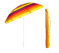 Virsus Ombrellone da Spiaggia 987, Diametro 240 cm, Tessuto Poliestere 440gr, Asta metallo da 32mm, 8 Stecche in Fibra Vetro, Snodo Regolabile, Ombrello da Mare con Sacca (Multicolor Arancione Giallo)