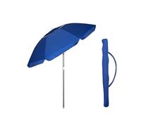VIRSUS Ombrellone da Spiaggia con Cupola Antivento 985, Diametro 200 cm, 8 Stecche in Fibra Vetro, Tessuto Poliestere 440gr, Asta da 32 mm e Snodo, Ombrello Mare con Sacca Tracolla (Blu)