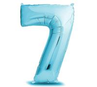 Virsus Palloncino CELESTE Metallizzato Gonfiabile 343, lunghezza 101 cm, Palloncini per Elio per Compleanno, Decorazioni, Festa Bambini, Eventi, Anniversari, Gonfiabili con Cannuccia (Numero 7)