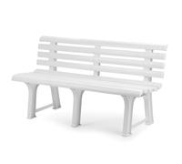VIRSUS Panchina da Giardino di colore Bianco, Misura 145x49x74 cm, Panca a 3 Sedute, Resistente ai Raggi UV e Intemperie, Panchina da Esterno -ORC008F