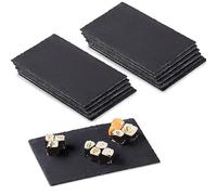 VIRSUS Piano Rettangolare in Ardesia Naturale 1199, Misura 20x30 cm, Rivestimento impermeabile, 4 Piedini Antiscivolo, Piatti da Servita, Vassoio Tovagliette sottopiatti per Dolci, Sushi (12)