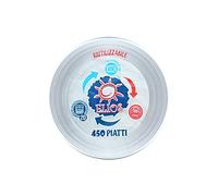 VIRSUS Piatti Piani Riutilizzabili rigidi Bianchi stoviglia riutilizzabile Diametro 21CM lavabili 20 cicli in lavastoviglie, Adatti per il microonde, Varie Quantità (450)