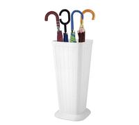 VIRSUS Portaombrelli alto in Plastica effetto Rattan 1801, misura 26x26x51,5 cm, cesta rettangolare con struttura intrecciata resistente per ombrelli, per interni ed esterni (Bianco)