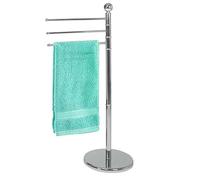 Virsus Portasciugamani a Piantana da Bagno Cromato 139, misura 29x90 cm, Porta Salviette da Terra a 3 Barre, Supporto a Barre Girevoli, Accessori per il Bagno