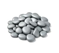 Virsus Sassi Decorativi in plastica per vasi, Vari Colori, Circa 80 sassi, misura 2-5 cm, angoli arrotondati, superficie 25x25cm, pietre finte per decorazione giardino, Vaso fiori, acquario (Grigio)