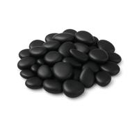 Virsus Sassi Decorativi in plastica per vasi, Vari Colori, Circa 80 sassi, misura 2-5 cm, angoli arrotondati, superficie 25x25cm, pietre finte per decorazione giardino, Vaso fiori, acquario (Nero)