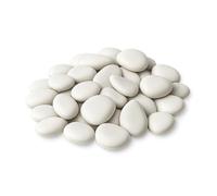 Virsus Sassi Decorativi in plastica per vasi, Vari Colori, Circa 80 sassi, misura 2-5 cm, angoli arrotondati, superficie 25x25cm, pietre finte per decorazione giardino, Vaso fiori, acquario (Bianco)