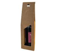 VIRSUS Scatola Portabottiglia Vini in Carta Avana per 1 BOTTIGLIA 5805, Misura 9x9x39 cm, Box Busta in cartone ondulato, per Bottiglie vino, Prosecco, Champagne, per Natale, Feste ed Eventi (10)