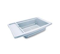Virsus Scolaverdure da lavello 501, misura 43x26x10,5 cm, privo di BPA, cestello scolapasta, scolapiatti colino per verdure, frutta, posate, stoviglie per qualsiasi lavandino da cucina (Bianco)