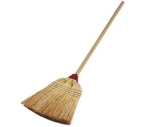 VIRSUS Scopa Saggina a 4 Fili 3623, Lunghezza 140 cm con Manico in Legno da 89 cm, 4 Cuciture, Resistente e Robusta, per la Pulizia degli Esterni, Giardino, Viale, Orto