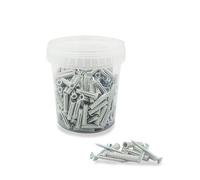 Virsus Secchiello con 150 Tasselli a muro in Nylon e 150 viti in acciaio 094, misura 6x30 mm, tasselli universali assortiti ad espansione, fissaggio su muratura, mattoni, cemento