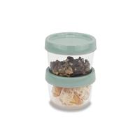 VIRSUS Set 2 Barattoli per Alimenti Rotondi 571A, capacità 200ml cadauno, Coperchio Chiusura ermetica, Senza BPA, contenitori Multiuso per Biscotti, Frutta secca, spezie (Verde)