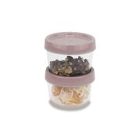 VIRSUS Set 2 Barattoli per Alimenti Rotondi 571A, capacità 200ml cadauno, Coperchio Chiusura ermetica, Senza BPA, contenitori Multiuso per Biscotti, Frutta secca, spezie (Rosa)