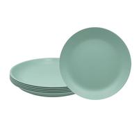 VIRSUS Set 6 Piatti Piani Colorati 958N, Diametro 23,5 cm, Infrangibili e Riutilizzabili, lavabili in lavastoviglie, 100% Riciclabili, Adatti per il microonde, BPA Free (Verde)