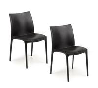 VIRSUS Set Sedie da Giardino in Polipropilene colore ANTRACITE ZIP8072, misura 46x54x82 cm, Sedia Impilabile Senza Braccioli per Esterno ed Interno, Made in Italy (2)