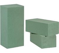 VIRSUS Spugne per Fiori Freschi e Secchi 6224, Forma Rettangolare con Misura 23x11x8 cm, Spugna Verde per composizioni Floreali per Matrimonio Feste e Centrotavola Varie Quantità (3)