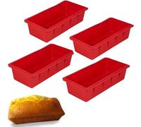 VIRSUS Stampi in Silicone Rettangolari per Plumcake RO005, di colore Rosso, Misura 25x13x6,5 cm, Formine Antiaderente per Dolci, Torta, Tiramisù, Tronchetto, Semifreddo (4)