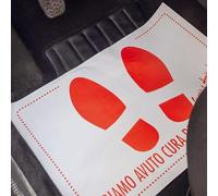 Virsus Tappetini auto in carta, misura 36x51 cm, colore bianco e ROSSO, Tappetini usa e getta per auto, copri tappetini auto per concessionarie, autofficine, fai da te (50)