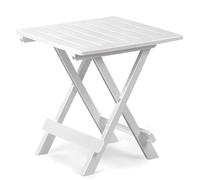 VIRSUS Tavolo Pieghevole Piccolo da Giardino in Plastica di colore Bianco, Misura 44x44x50 cm, Salvaspazio Facile da Riporre, Tavolino da Campeggio, Picnic, Terrazzo, per Esterno ed Interno -ADI201F