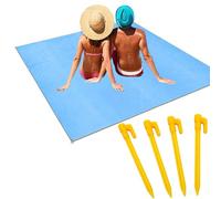 Virsus Telo da Mare Antisabbia 9236, Misura 150x200 cm, Coperta da Spiaggia Grande Antivento Impermeabile con 4 Picchetti per Fissaggio, Telo da Campeggio, Picnic (Blu)