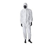 Virsus Tuta di protezione per prodotti chimici 0909 colore bianco in Polipropilene 57gr, III Cat. Tipo 5 e 6, chiusura 2 strati, elastici polsi caviglie per vernici (M)