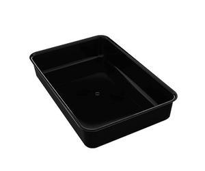 Virsus Vaschetta da banco rettangolare Formato A5 misura 44x29 cm, colore Nero, bordo Stondato, Contenitore Vassoio da esposizione per alimenti per Macelleria, Salumeria, Gastronomie (Altezza 8,5 cm)