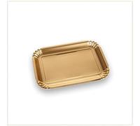 VIRSUS Vassoi per Pasticceria in Cartone Colore ORO, (Misura 3) 23,5x17 cm, Navetta Monouso per Dolci, Pasticcini, Rustici, Torte, 1CF x 20Pz (20)