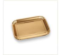 VIRSUS Vassoi per Pasticceria in Cartone Colore ORO, (Misura 5) 29,5x20,5 cm, Navetta Monouso per Dolci, Pasticcini, Rustici, Torte, 10CF x 15Pz (150)
