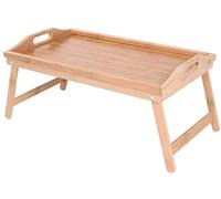 Virsus Vassoio da letto in Legno di Bambù con manici, 50x30x21 cm, richiudibile con gambe pieghevoli per colazione a letto, tavolino porta Pc, per mangiare in montagna, mare, campeggio, 2415F