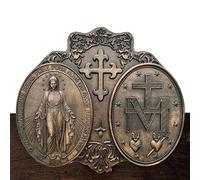 Virtcooy Decorazione domestica della cattolica di Fatima, Regali religiosi Statua della Madonna di Fatima, Cornice Rifinita In Legno Intagliato Con Dettagli Delicati Regali Religiosi, 30x40cm