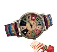 Virtcooy Orologi Vintage da Donna - Orologio da Donna con Motivo Arcobaleno Multicolore | Orologio eccentrico Boho Hippie, Regali per la Sua Ragazza Donna, Gioielli Arcobaleno della Boemia