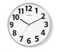 VIRTIME Orologio da parete moderno, Orologio a muro Diametro 35. silenzioso e con numeri in rilievo (Bianco)