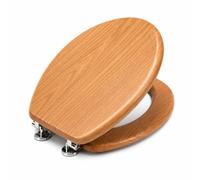 Virtime Tavoletta WC Universale in MDF Effetto Legno con Coperchio, Cerniere in Metallo Cromato, Sedile Water Elegante e Resistente, 34 x 42 x 4 cm, (ciliegio)