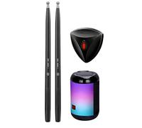 Virtual Air Drum Set con luci RGB, bacchette elettroniche portatili per bambini e principianti, pedali, wireless, altoparlante integrato, facile da imparare, bastoncini da 34 cm