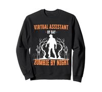 Virtual Assistant by Day Zombie by Night Divertente Halloween Felpa