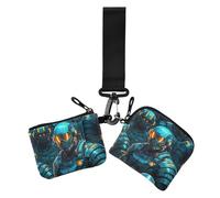 Virtual Fighters in colore doppio portafoglio da polso per le donne carino moda portamonete borsa portafoglio con tasca con cerniera per le signore 2 pezzi, Combattenti virtuali a colori, 1 size