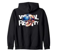 Virtual Reality Skull VR Gamer Futuristic Art Felpa con Cappuccio